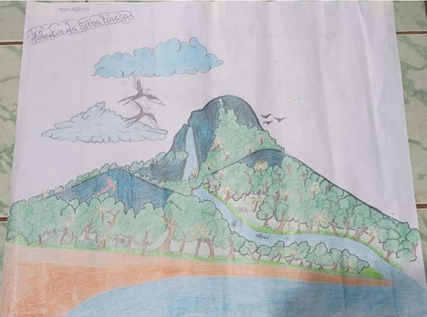 Oficina do projeto registra saberes Yanomami por meio de desenhos antes da expedição. Foto: Divulgação/ NGI Pico da Neblina