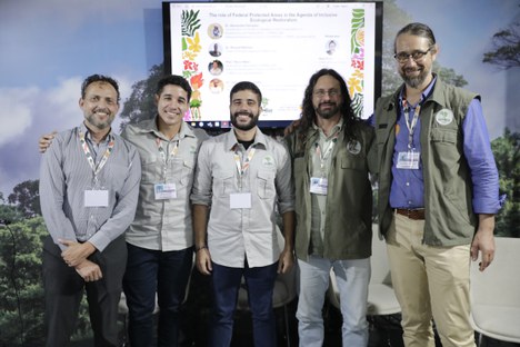 Os dois centros de pesquisa compuseram mesa na Zona Azul da Conferência - Foto: Geylson Paiva/ICMBio