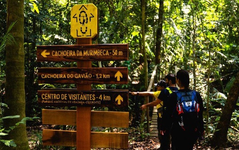 O trajeto tem vista para a Serra da Ibiapaba e as formações geológicas com pinturas rupestres do Parque Nacional de Sete Cidades - Foto: João Santos/Rede Nacional de Trilhas