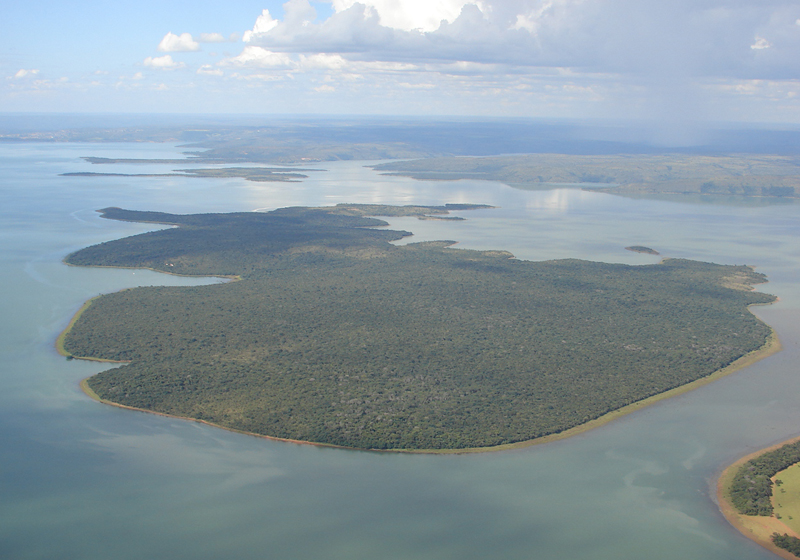 Vista aérea da Estação Ecológica de Pirapitinga (Foto: Acervo ICMBio)