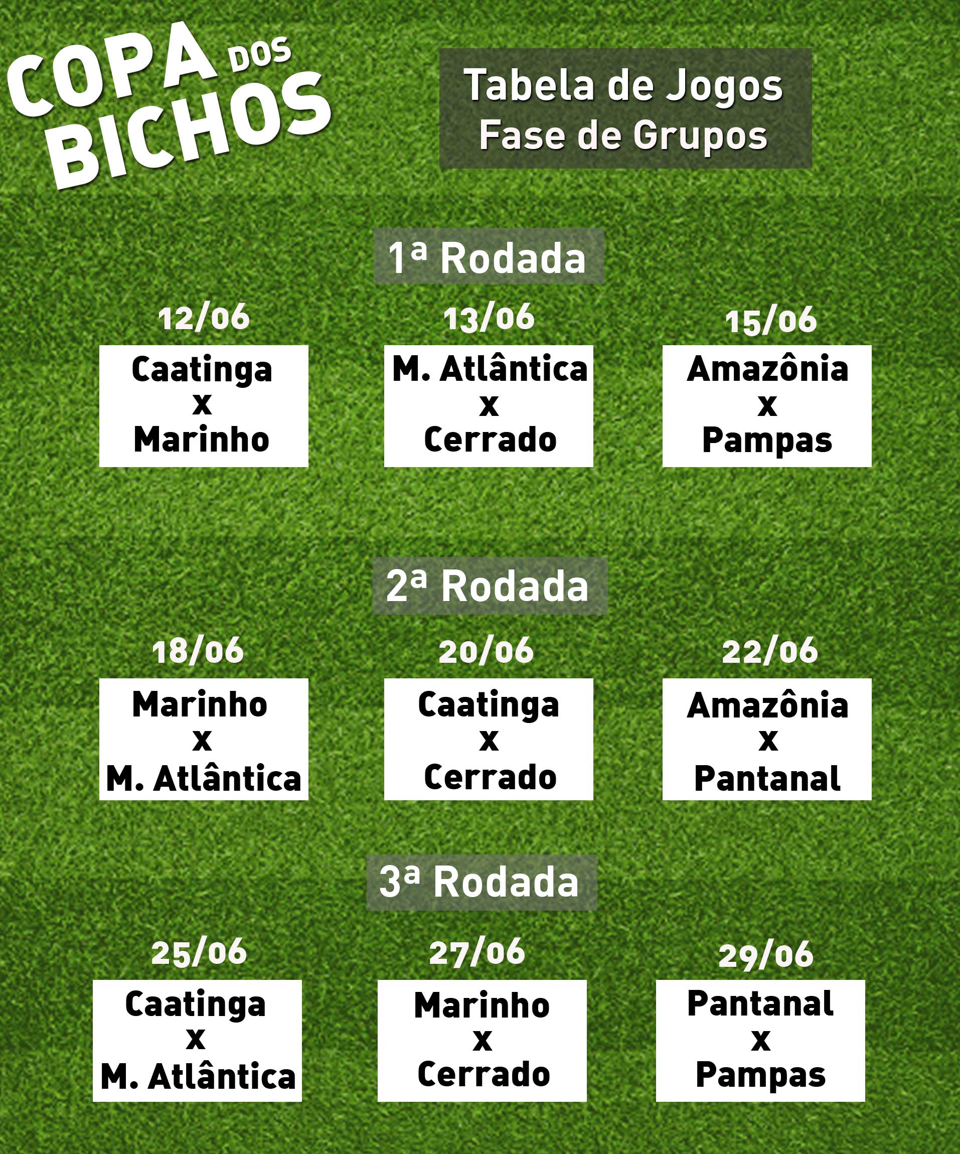 tabela copa dos bichos 2018