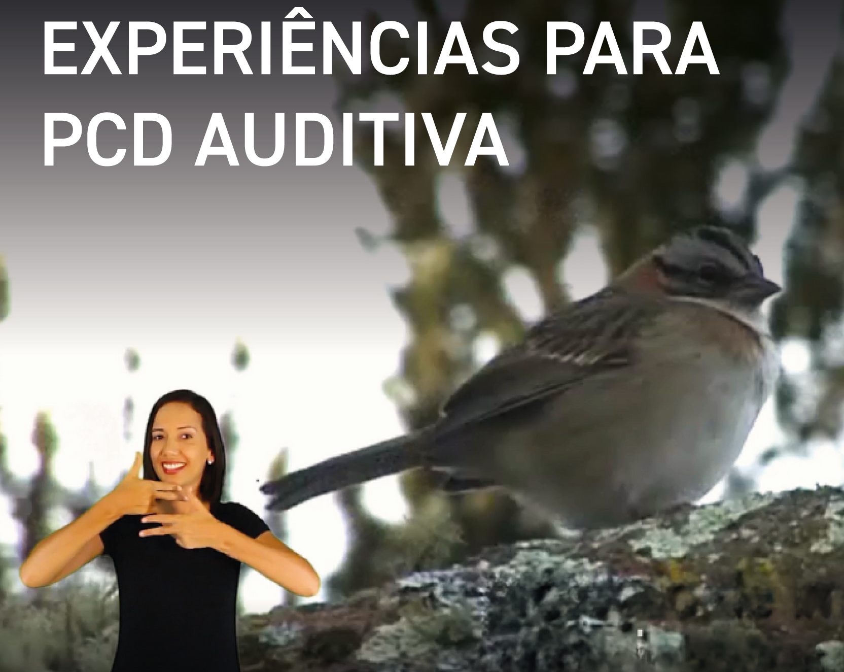 Frame de vídeo com intérprete de Libras