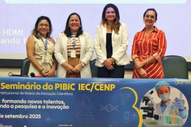 Mesa de abertura do XXX Seminário Interno do PIBIC IEC/CENP