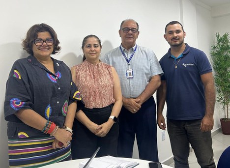 Tânia Chaves, pesquisadora do IEC, Érica Nascimento, Diretora do CEMEC, Cássio Bitar, diretoria administrativa CEMEC e Rafael Ribeiro, secretaria CEMEC.