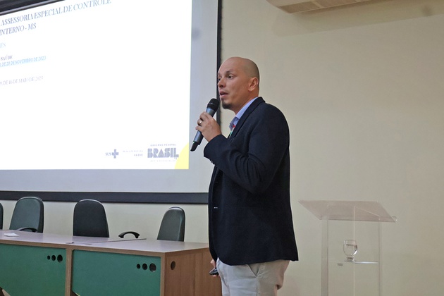 Coordenador-Geral de Promoção da Integridade e Orientação Técnica da Assessoria Especial de Controle Interno do Ministério da Saúde, Danilo Fernandes de Medeiros, abordou o tema: “O papel do controle interno e o sistema de gestão da integridade”