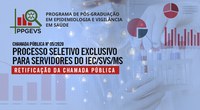 Retificação da Chamada Pública de Processo Seletivo PPGEVS nº 05/2020