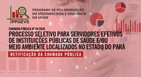 Retificação da Chamada Pública do Processo Seletivo PPGEVS Nº04/2020