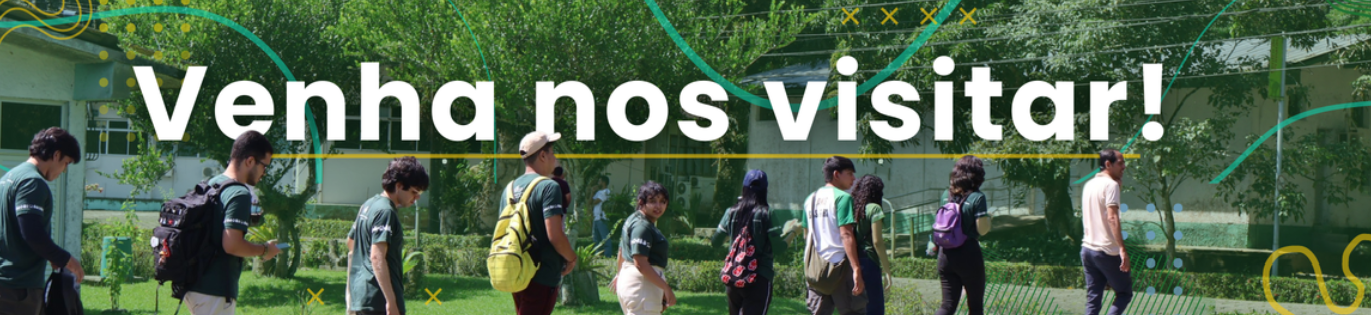 Banner com foto de visitantes caminhando em área arborizada do Centro Nacional de Primatas, com o texto “Venha nos visitar!”.