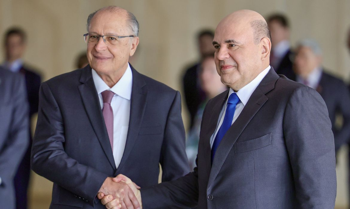 Geraldo Alckimin e Mikhail Mishustin no Fórum empresarial Brasil-Rússia