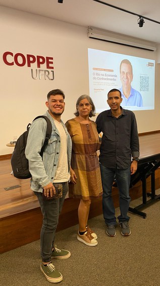 Equipe do Setor de Comunicação do IEN na aula inaugural da Coppe