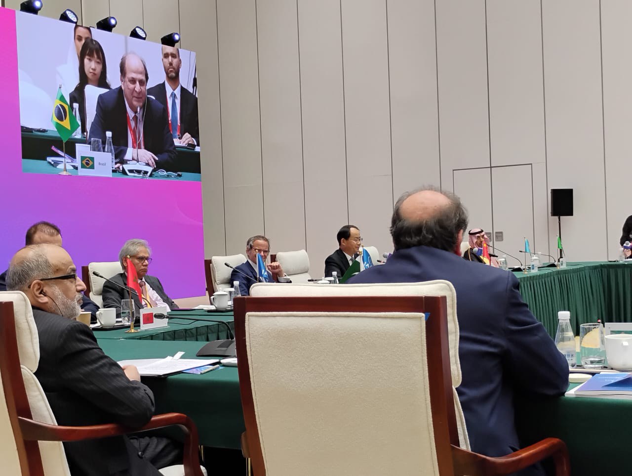 Francisco Rondinelli Júnior discursando durante a reunião ministerial do Grupo Mundial de Energia de Fusão da AIEA