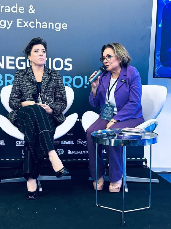 Diretora do IPEN, Isolda Costa, participando do painel sobre Medicina Nuclear na NT2E