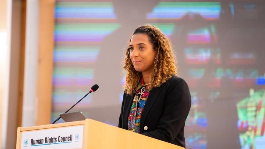 Pelo segundo ano consecutivo liderando a comitiva brasileira, Anielle Franco destacou o pioneirismo do Brasil por justiça e igualdade racial