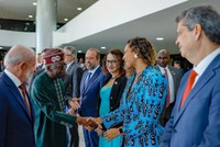 Ministra Anielle Franco participa, ao lado do presidente Lula, de recepção do presidente da Nigéria, Bola Tinubu