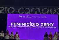 Ministra Anielle Franco participa do lançamento da campanha Feminicídio Zero na Sapucaí