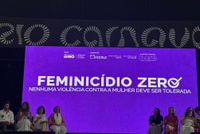 Ministra Anielle Franco participa do lançamento da campanha Feminicídio Zero na Sapucaí