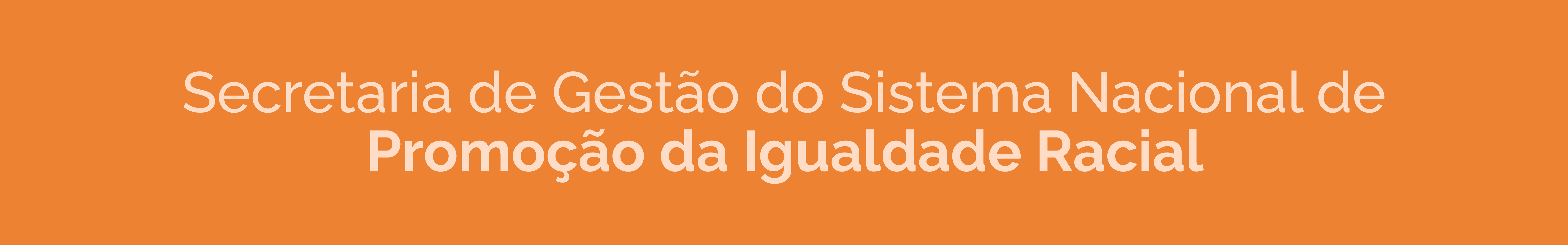 Imagem laranja com o nome da Secretaria