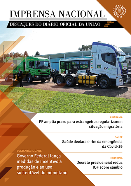 Capa da 4ª edição da Revista Imprensa Nacional - Destaques do Diário Oficial da União