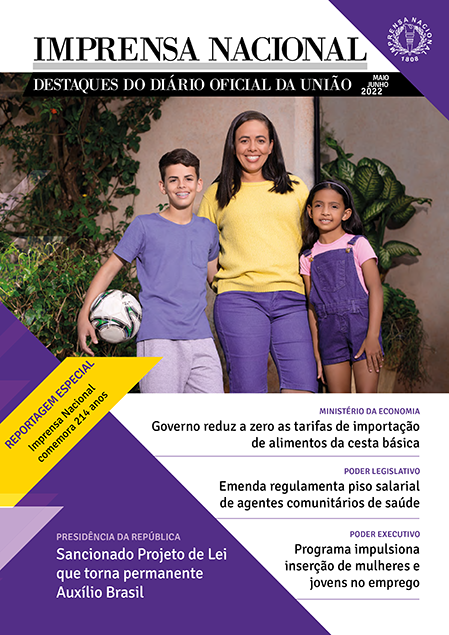 Capa da 5ª edição da Revista Imprensa Nacional - Destaques do Diário Oficial da União