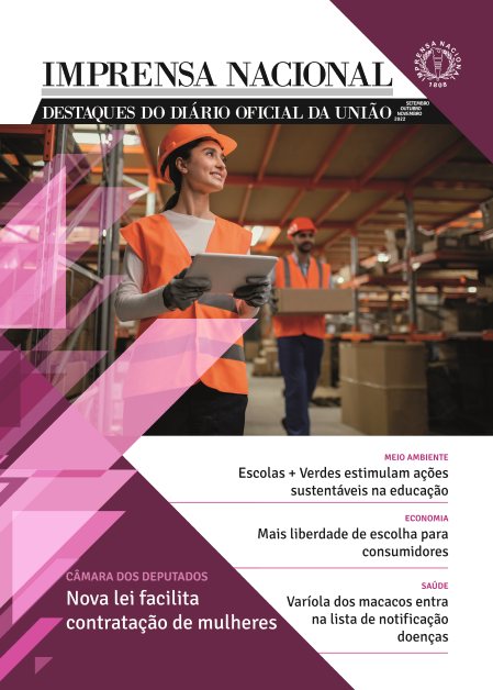 Capa da 6ª edição da Revista Imprensa Nacional - Destaques do Diário Oficial da União
