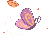 Desenho de uma borboleta roxa voando.