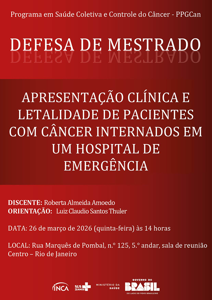 Cartaz de Defesa do PPGCan da discente Roberta Amoedo
