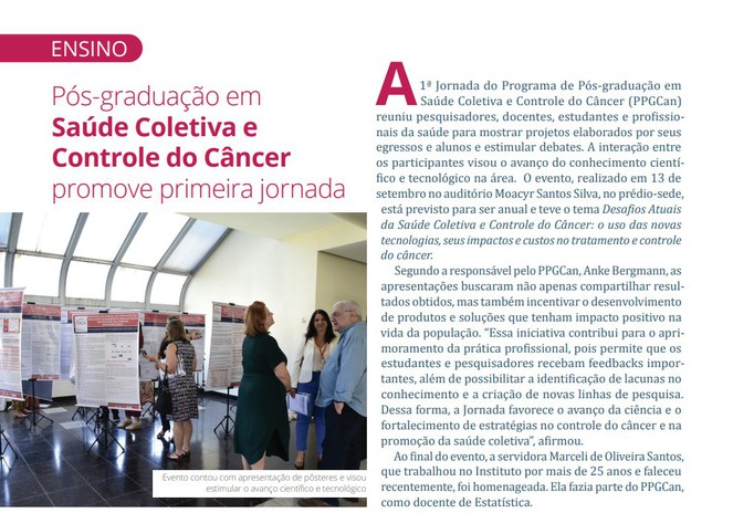 Fonte: Informe INCA, ano 28, Nº436. outubro de 2023