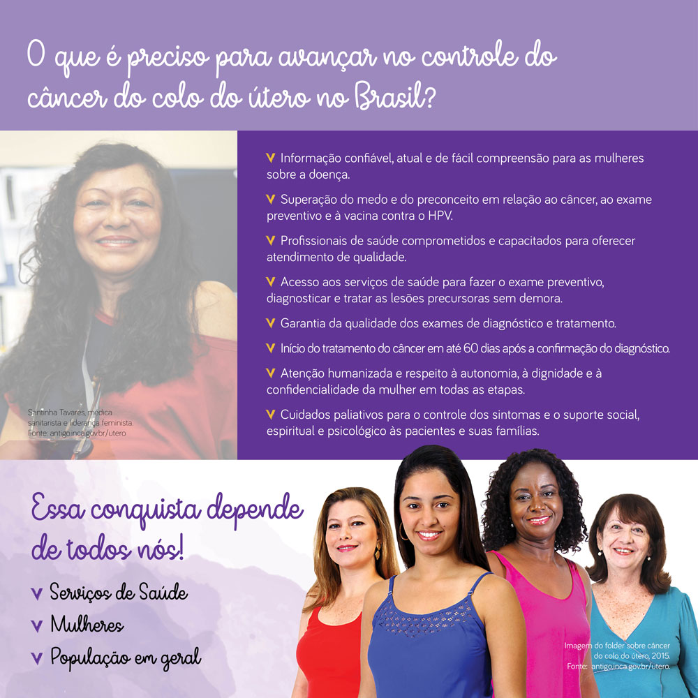 Informação confiável; superação do medo e preconceito com o câncer, exame preventivo e à vacina do HPV; acesso aos serviços de saúde, entre outras ações.