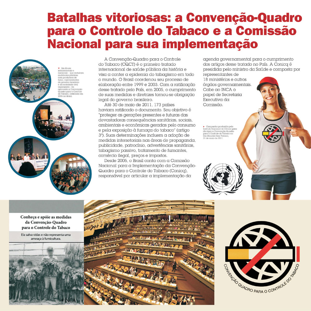 A Convenção-Quadro para o Controle do Tabaco (CQCT) é o primeiro tratado internacional de saúde que visa conter a epidemia de tabagismo no mundo. O Brasil conta com a Comissão Nacional para a Implementação da Convenção-Quadro do Controle do Tabaco (Conicq-INCA).