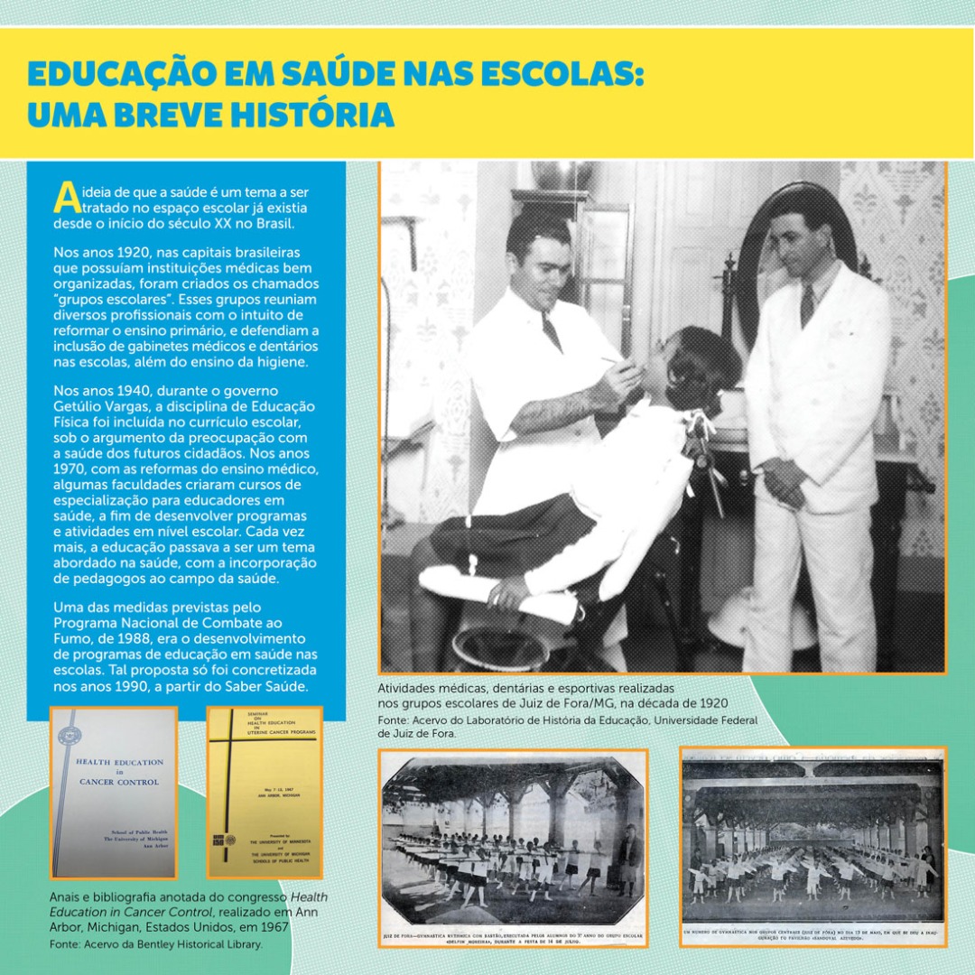 A ideia de que a saúde é um tema a ser tratado no espaço escolar já existia desde o início do século XX no Brasil. Nos anos 1970, a saúde cada vez mais, a educação passava a ser um tema abordado na saúde.