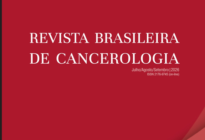 Capa da revista  brasileira de cancerologiana cor vermelha