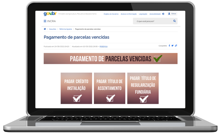 Pagamento de parcelas vencidas