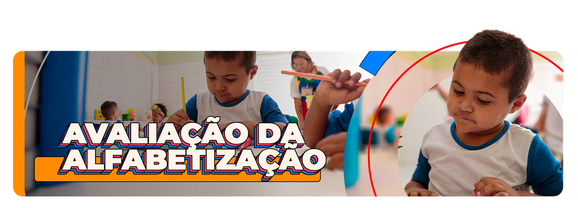 Banner de capa com o título da página "Avaliação da Alfabetização"