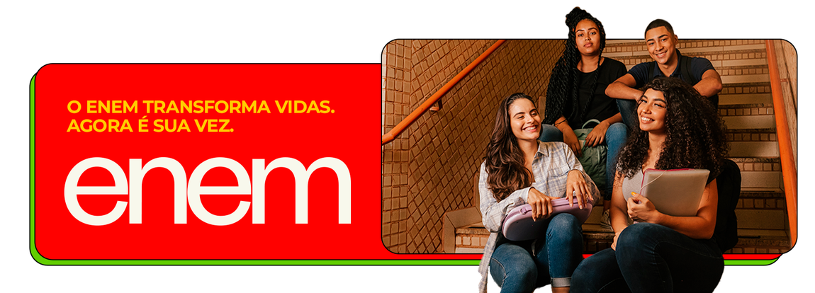 Banner principal da página do Enem "Enem - sua porta de entrada para a educação superior"