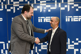 Presidente do Inep, Danilo Dupas, recebe o novo diretor de Tecnologia e Disseminação de Informações Educacionais do instituto. Créditos: Luís Fortes/MEC