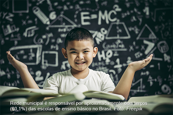 Rede municipal é responsável por aproximadamente dois terços (60,1%) das escolas de ensino básico no Brasil. Foto: Freepik