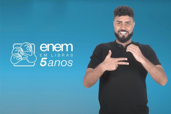 Desde o Enem 2017, participantes surdos e deficientes auditivos podem utilizar o recurso da videoprova em Língua Brasileira de Sinais (Libras). Créditos: Inep/Acervo Inep