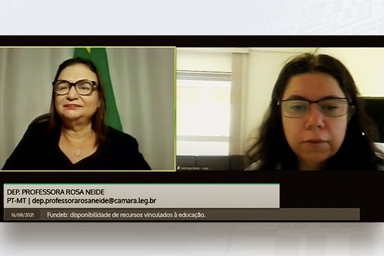 Instituto foi representado pela diretora de Estudos Educacionais, Michele Melo. Crédito: Reprodução/Inep.