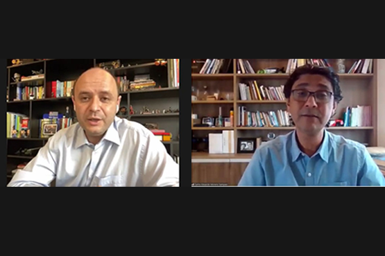 Na foto, Carlos Eduardo Sampaio Moreno e Rossieli Soares. Crédito: Reprodução/ Seminário do Escritório de Evidências