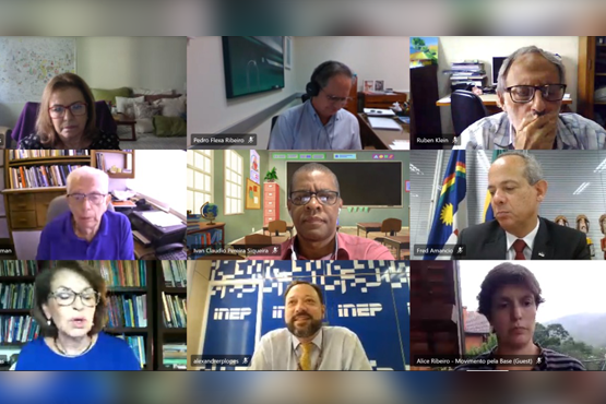 Novo Enem é tema de debate em reunião com entidades da educação. Crédito: Reprodução/Reunião da Câmara de Educação Básica do CNE