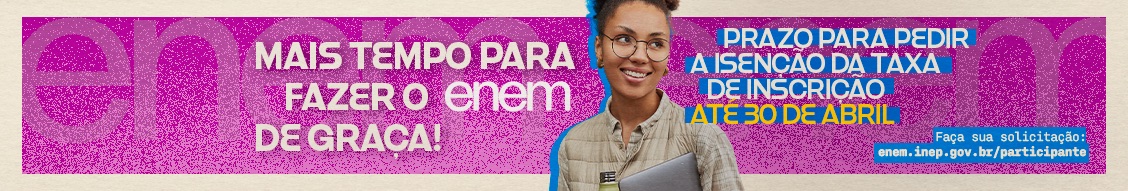 banner enem isenção da taxa de inscrição