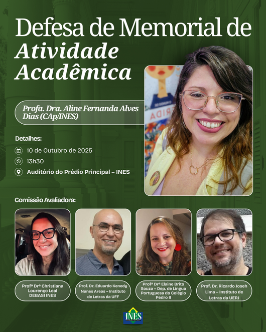 Defesa de Memorial de Atividade Acadêmica - Profª Aline Dias