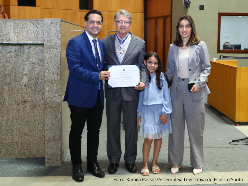 Sérgio Lucena Mendes recebeu a comenda Augusto Ruschi que reconhece personalidades de destaque no Estado na área ambiental