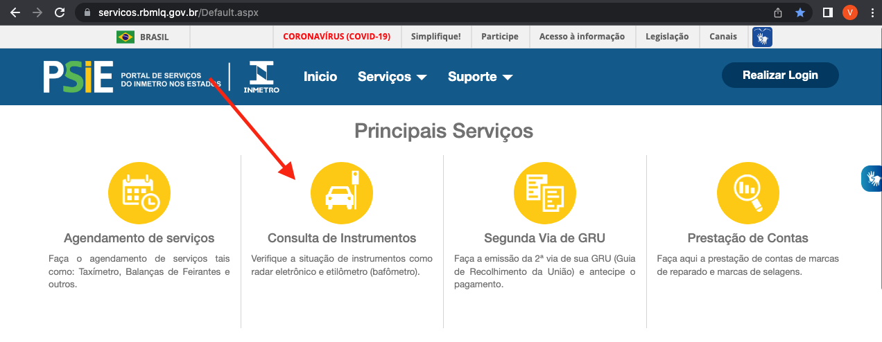 Como consultar os certificados de verificação de etilômetros no PSIE 01