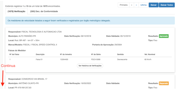 Como consultar os certificados de verificação de veículo tanque rodoviário 03