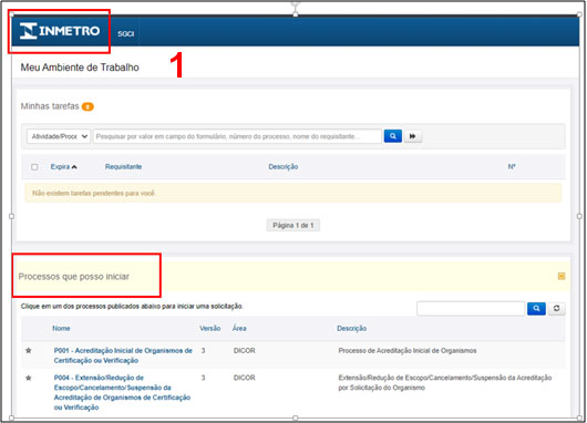 Tela de boas vindas do sistema de gerenciamento de processos de negócio, Orquestra/Zeev
