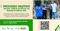 Projeto Ciência na Escola do Bosque da Ciência do Inpa abre inscrições para seleção de bolsistas