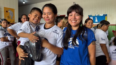 Ganhador que nomeou a fêmea Tuná. Foto: Fernanda Farias- Ascom Ampa.