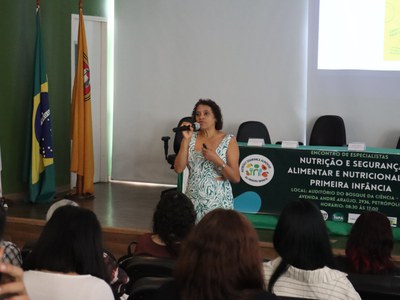 Servidora do Ministério da Saúde, Ester Mourão durante o evento. Foto: Anne Karoline- Ascom Inpa.