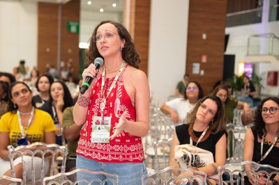 Pesquisadora Fernanda Werneck no Congresso. Foto: Thiago Fernandes.